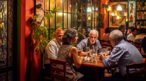 ludzie w restauracji